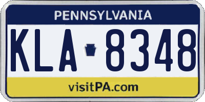 PA license plate KLA8348