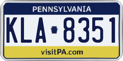 PA license plate KLA8351