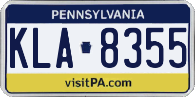 PA license plate KLA8355