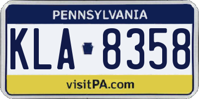 PA license plate KLA8358
