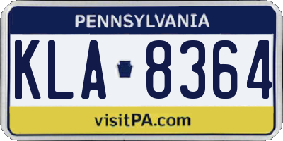 PA license plate KLA8364