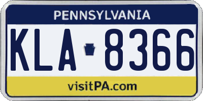 PA license plate KLA8366