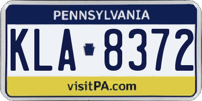 PA license plate KLA8372