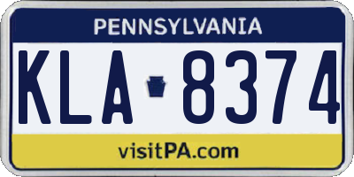 PA license plate KLA8374