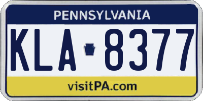 PA license plate KLA8377