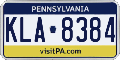 PA license plate KLA8384