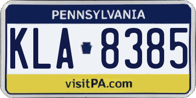 PA license plate KLA8385