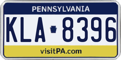 PA license plate KLA8396