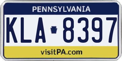 PA license plate KLA8397