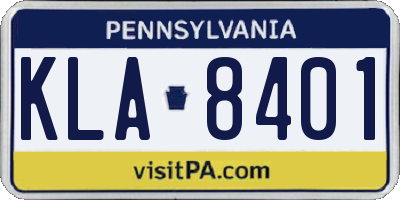 PA license plate KLA8401