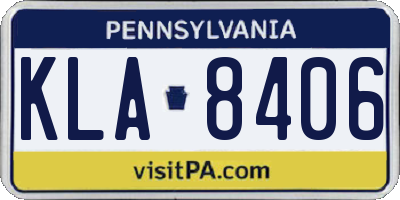PA license plate KLA8406
