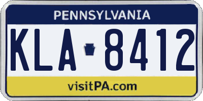 PA license plate KLA8412