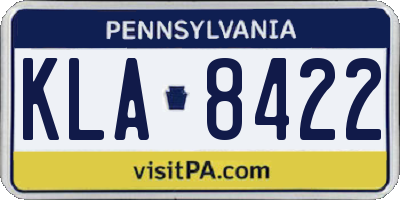 PA license plate KLA8422