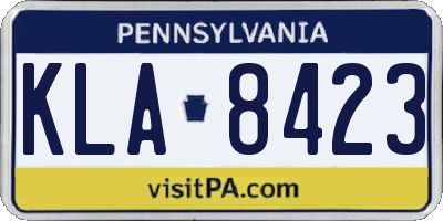 PA license plate KLA8423