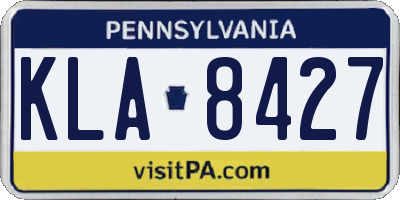 PA license plate KLA8427