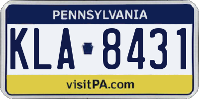 PA license plate KLA8431