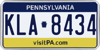 PA license plate KLA8434
