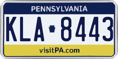 PA license plate KLA8443