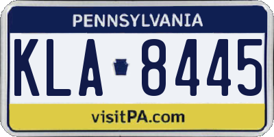 PA license plate KLA8445