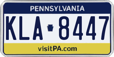 PA license plate KLA8447