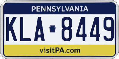 PA license plate KLA8449