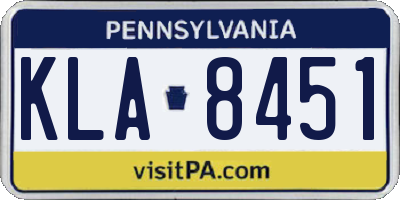 PA license plate KLA8451