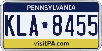 PA license plate KLA8455