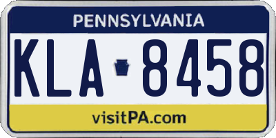 PA license plate KLA8458
