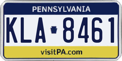 PA license plate KLA8461