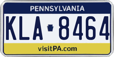 PA license plate KLA8464