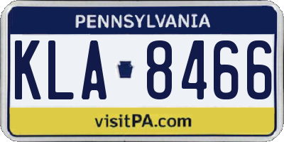 PA license plate KLA8466