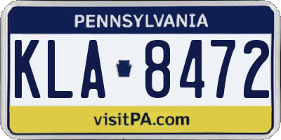 PA license plate KLA8472