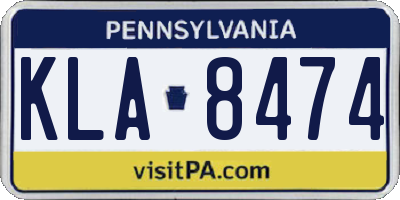 PA license plate KLA8474