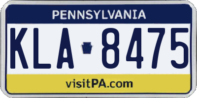 PA license plate KLA8475
