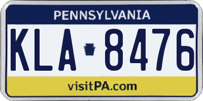 PA license plate KLA8476