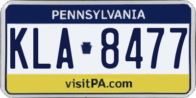 PA license plate KLA8477