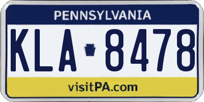 PA license plate KLA8478