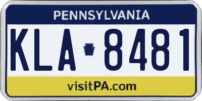 PA license plate KLA8481