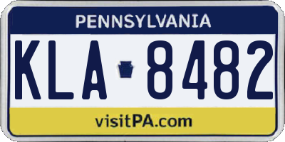 PA license plate KLA8482