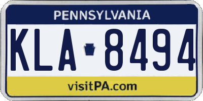 PA license plate KLA8494