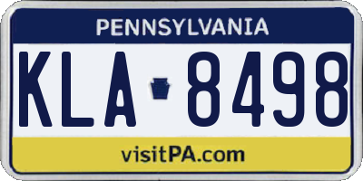 PA license plate KLA8498