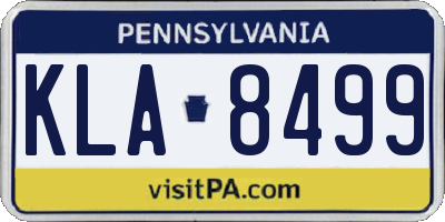 PA license plate KLA8499