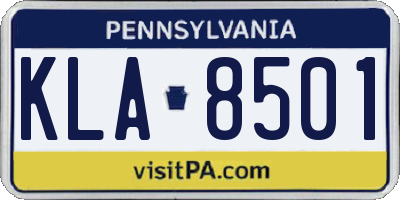 PA license plate KLA8501