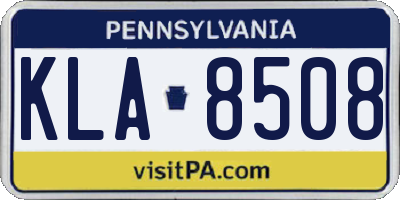 PA license plate KLA8508