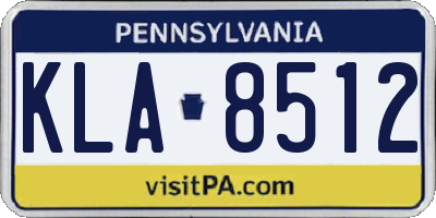 PA license plate KLA8512