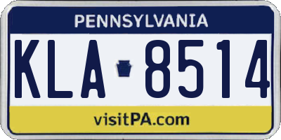 PA license plate KLA8514