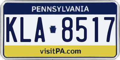 PA license plate KLA8517