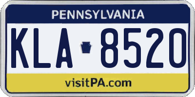 PA license plate KLA8520