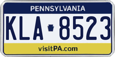 PA license plate KLA8523