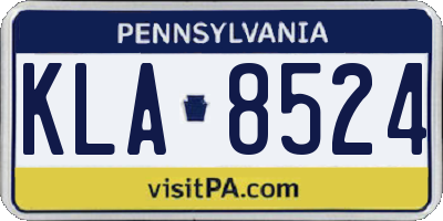PA license plate KLA8524